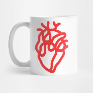 Red heart line art Mug